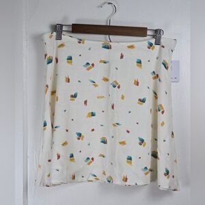 NWT O'Neill White Abstract Print Skirt XL